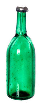 Dollhouse Miniature Clear Green Bottle